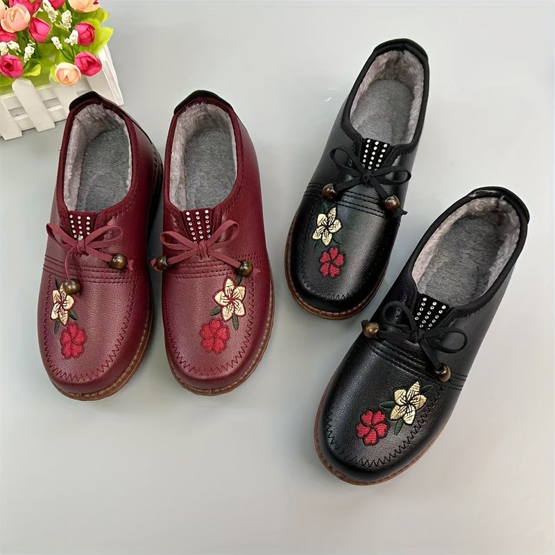 Ayollar uchun qishki issiq tekis tagli, sirpanishga qarshi, kundalik qisqa botinkalar