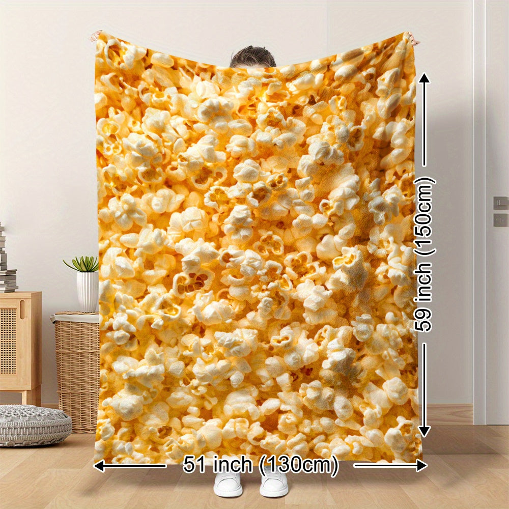 Soft Cozy Popcorn Flannel Throw Blanket for Napping Camping Travel Home Decor