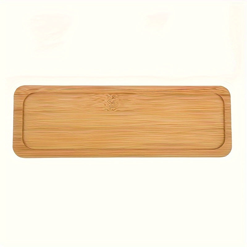 Bamboo Serving Tray with Rounded Edges for Bathroom or Dresser Use