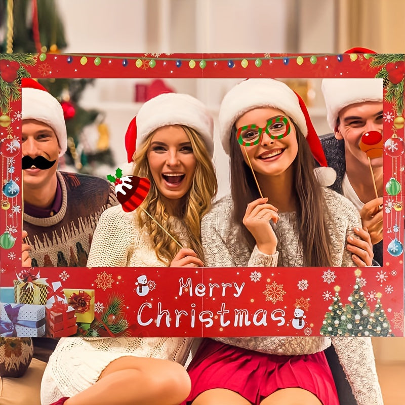 Foldable Patriotic Paper Photo Frame for Christmas Party Photo Booth