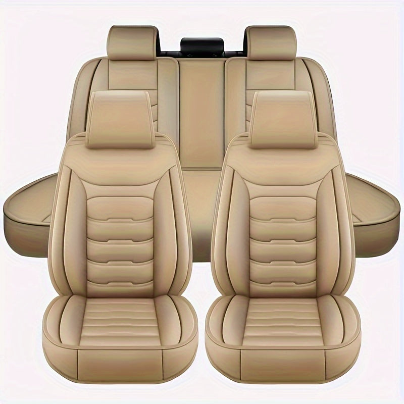 5-Seat Faux Leather Car Seat Covers for SUVs and Sedans Scratch and Wear Resistant All-Season