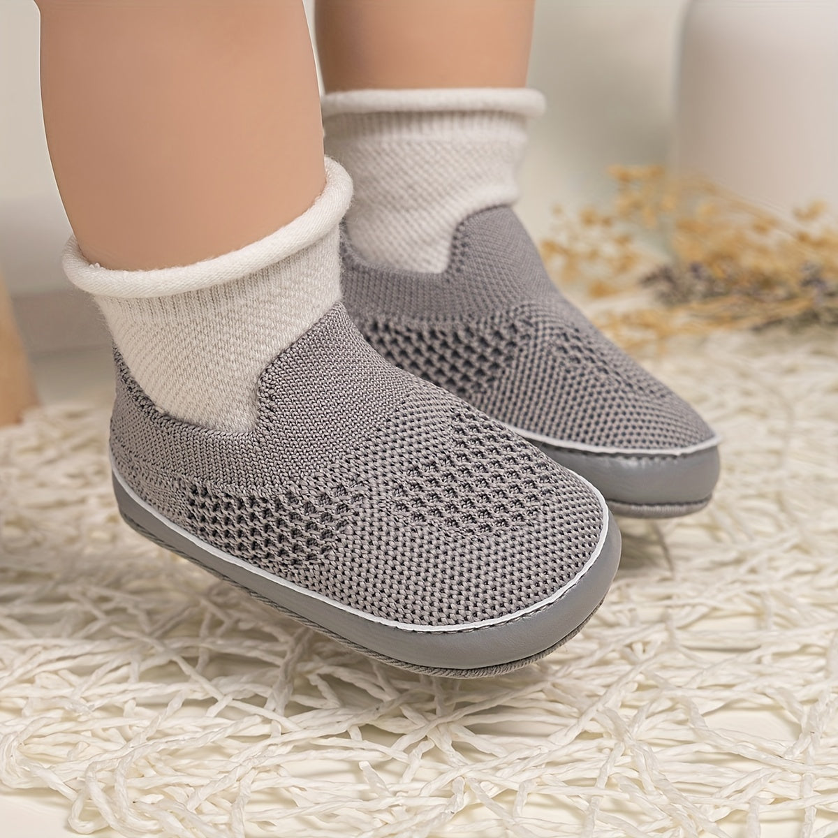 Baby Toddler Girl Boy Knitted Casual Shoes Non-Slip Soft Sole Fabric Spring Fall