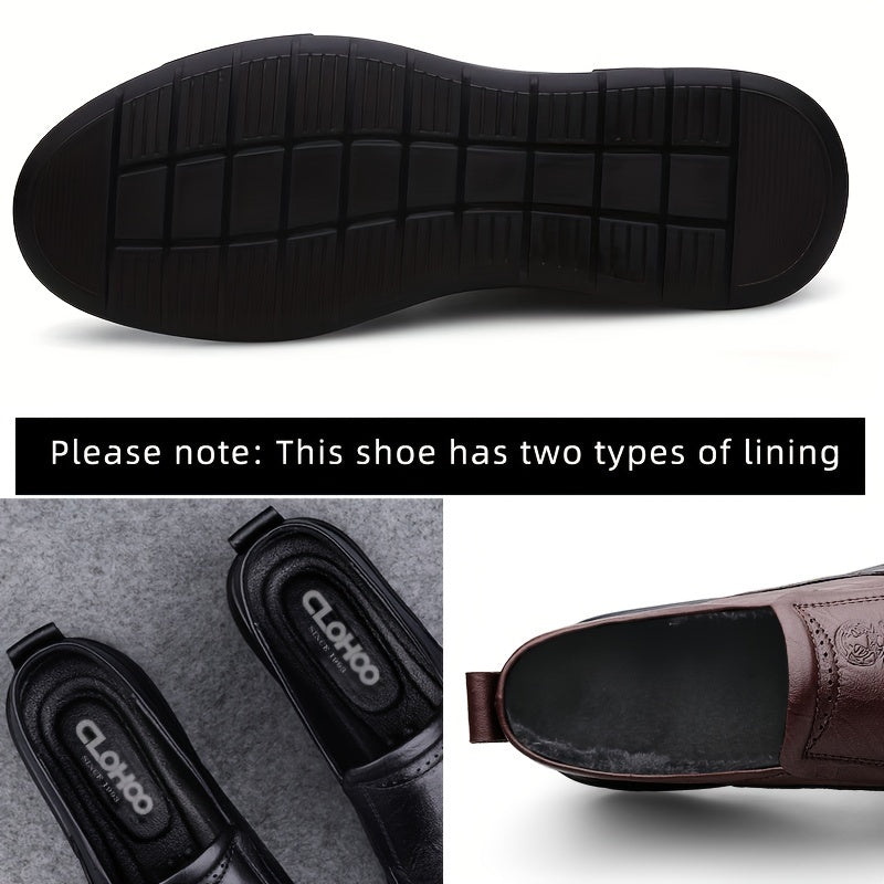 Men's Slip On Loafer Shoes Leather Casual Round Toe for Fall Spring Summer Winter