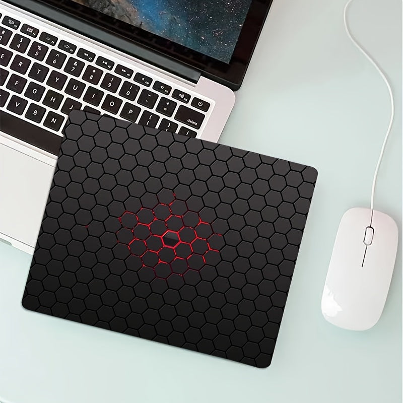 Hexagonal Pattern Rubber Mouse Pad for Office and Gaming 17.78x21.84 cm