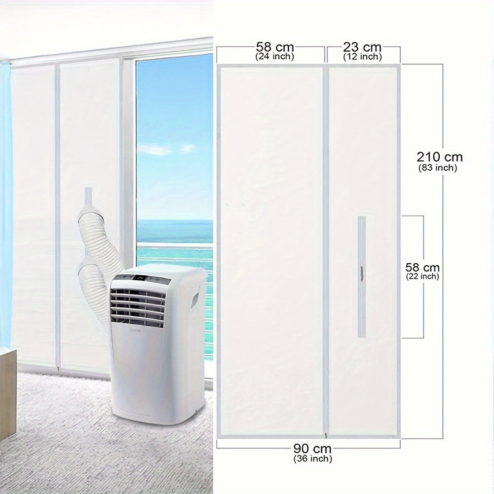 Indoor Mobile AC Sealing Accessory 58x90cm Door Window Baffle Cloth Plastic
