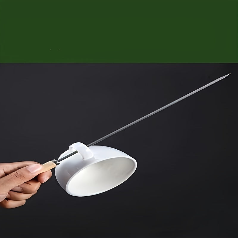 20-Pack Stainless Steel BBQ Skewers with Wooden Handles for Grilling Chicken Wings