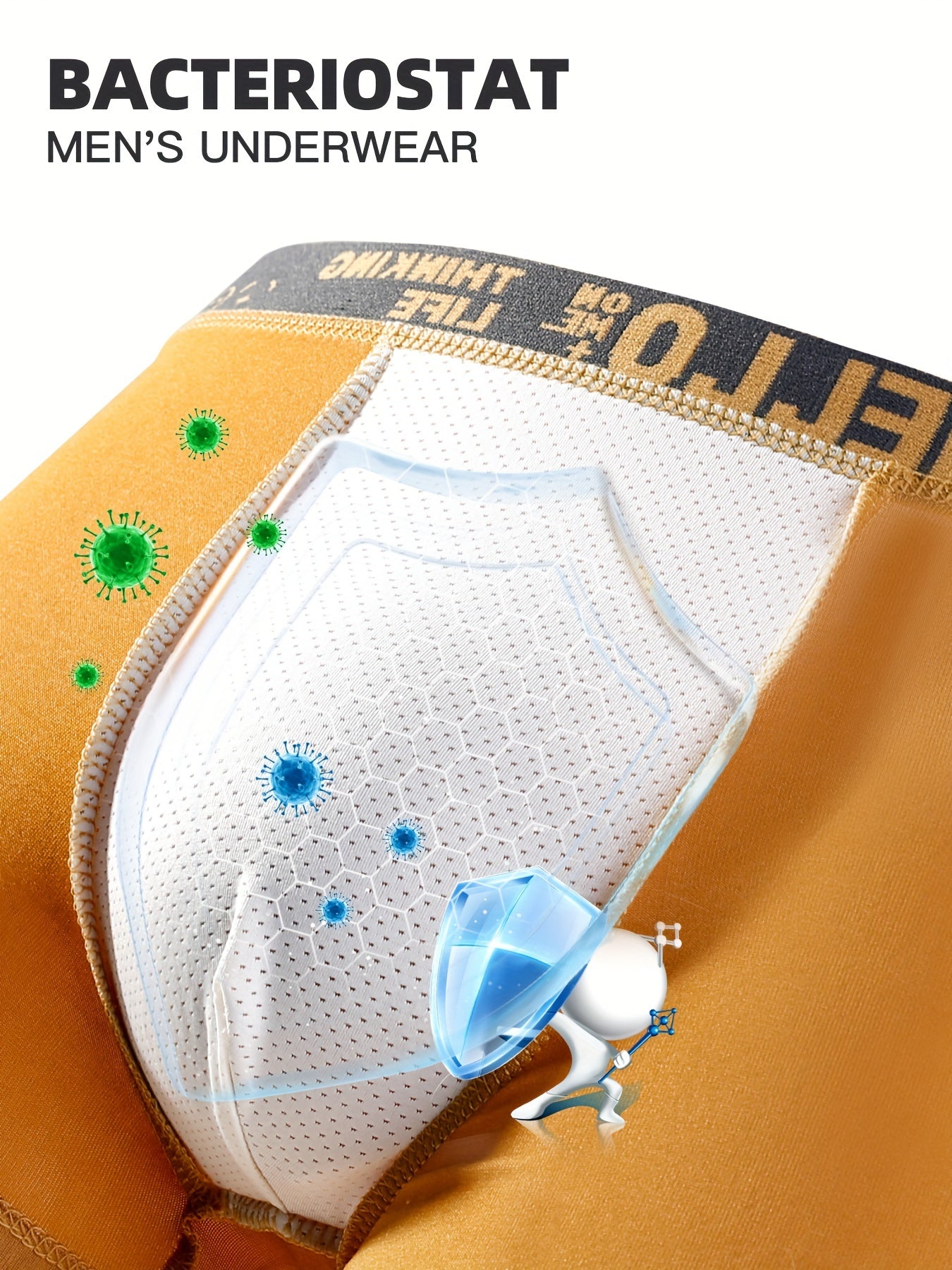 10 ta to'plam erkaklar uchun boxer shortlari, zamonaviy dizayn, nafas oladigan polyester va spandeks mato, o'rtacha cho'zilish.