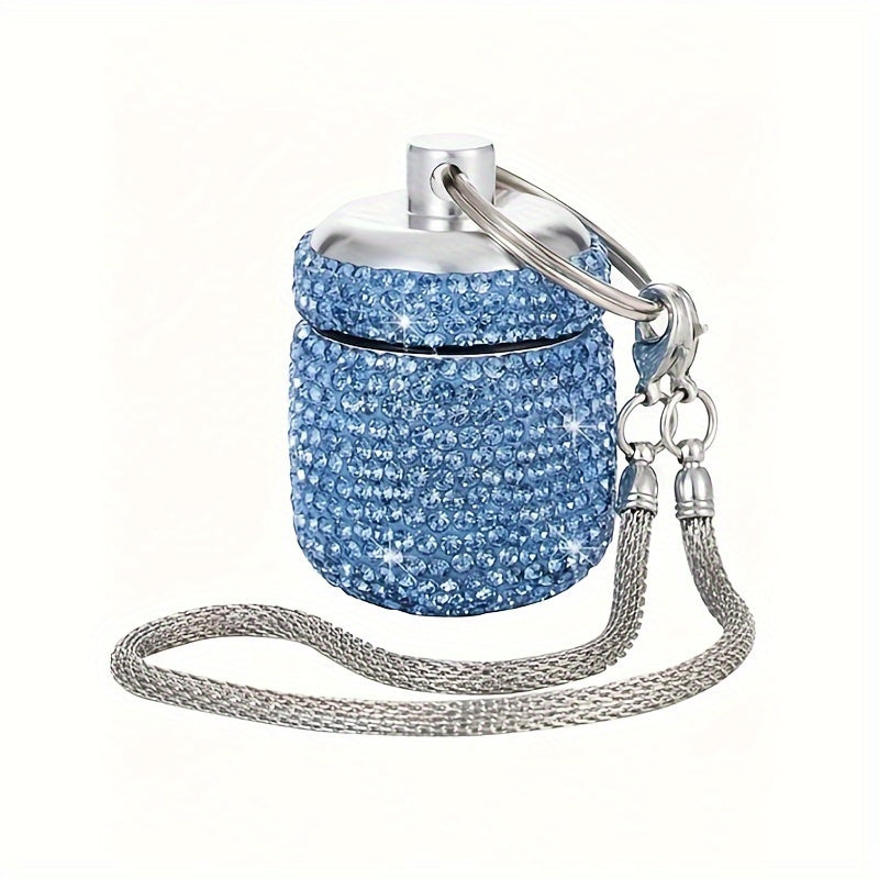 Portable Golden Pill Box Water Drill Keychain Travel Waterproof Storage