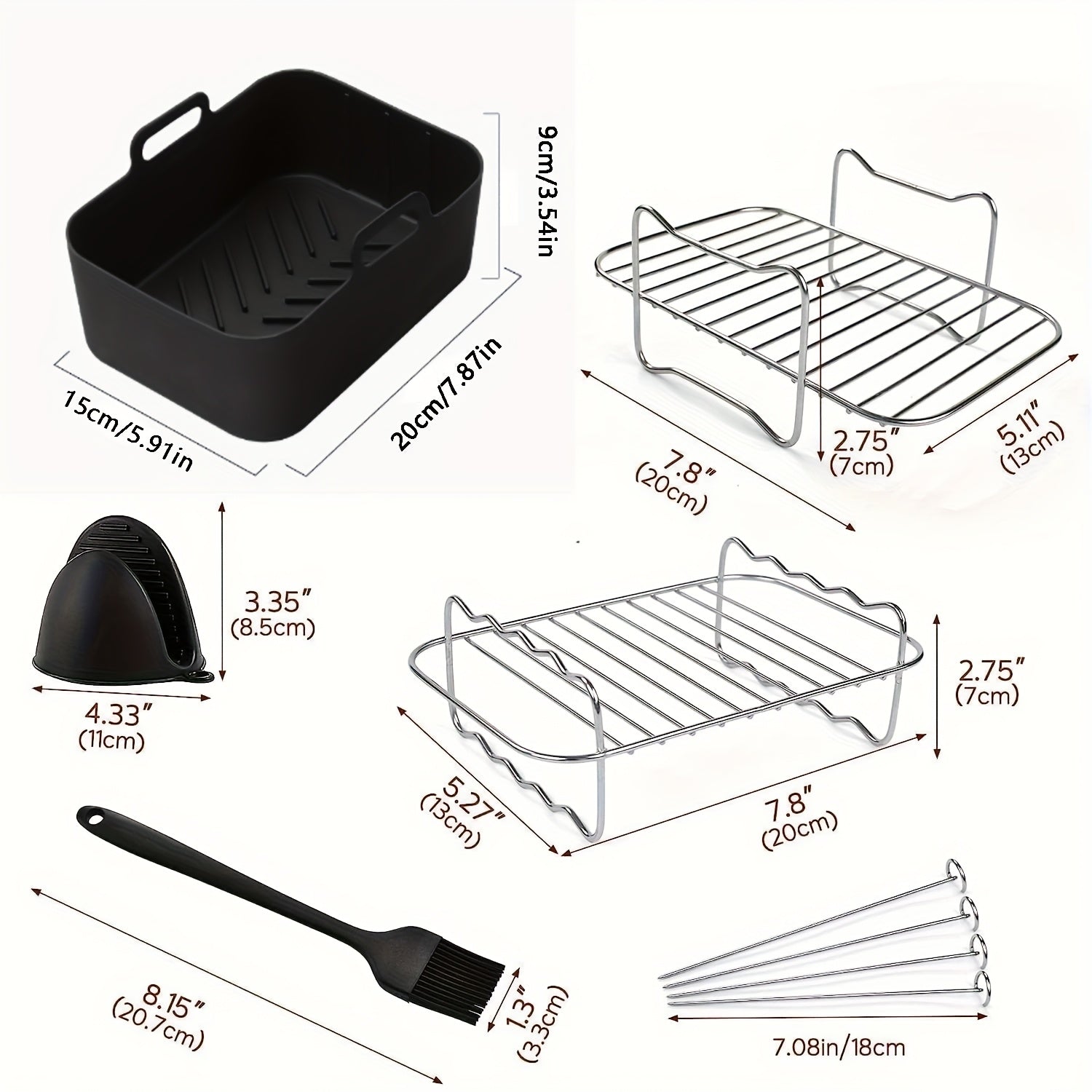 Metal Trays and Utensils for Ninja Dual Zone Air Fryer Cooking Accessories