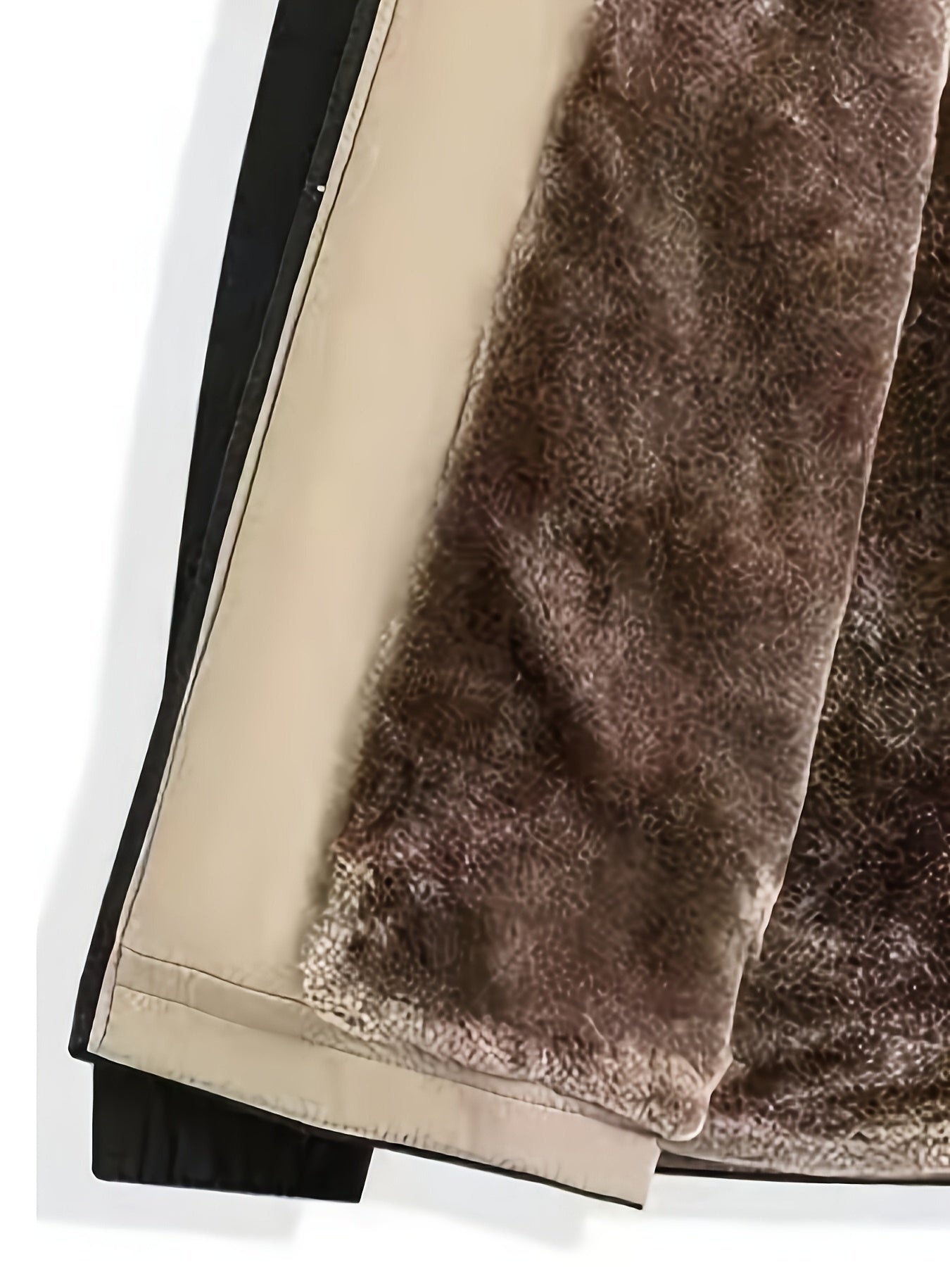 Men's Casual Winter Jacket with Stand-Up Collar Fleece Lining Windproof Regular Fit