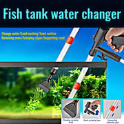 Aquarium Gravel Cleaner with Glass Scraper Adjustable Water Flow Handheld Fish Tank Siphon