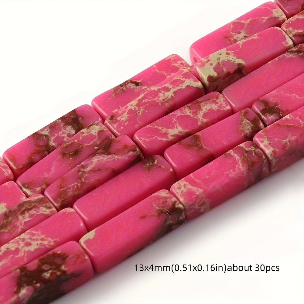 Natural Stone Jasper and Shoushan Beads Set for Jewelry Making Multicolor Cylindrical