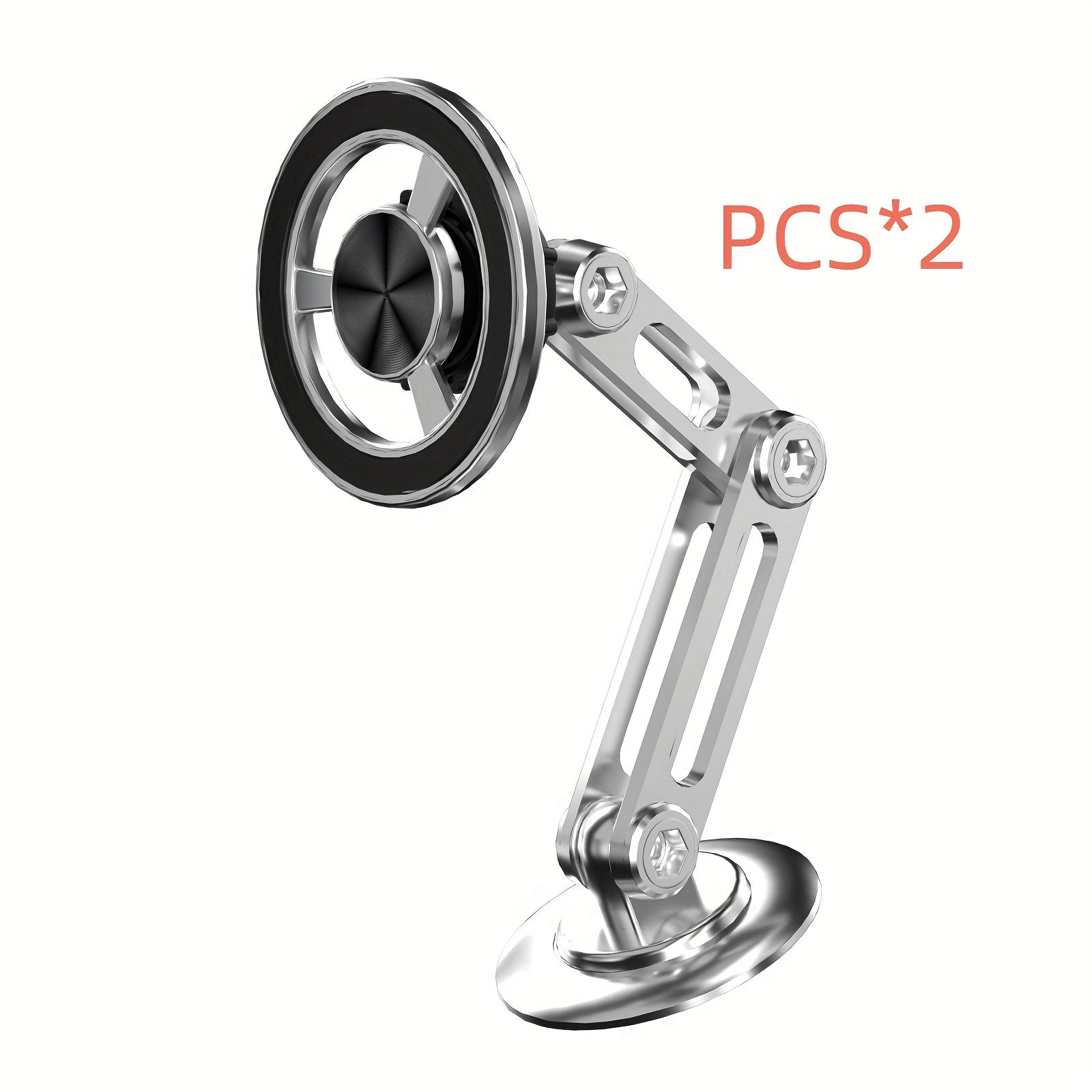 Soporte para teléfono de coche magnético giratorio de aluminio universal de 360° con brazo plegable