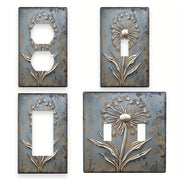 White Dandelion Light Switch Cover Decorative for Bathroom Bedroom Easy to Install