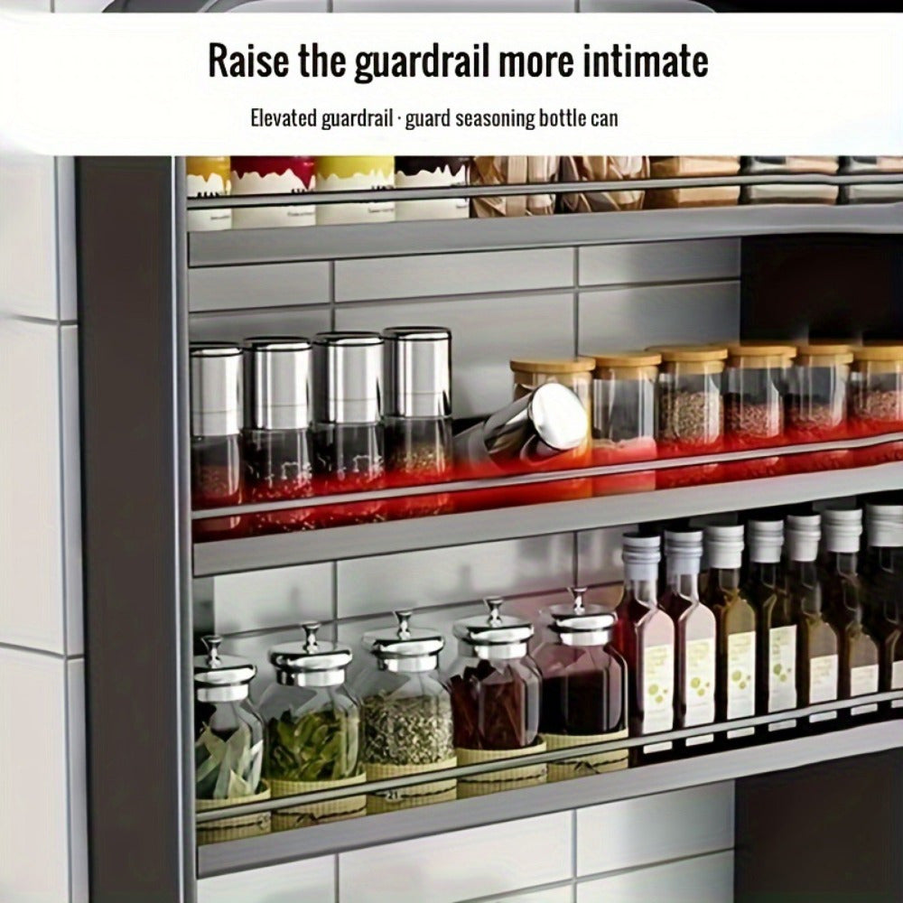 Metal Wall-Mounted Spice Rack for Bathroom Storage Organizer with Multiple Shelves
