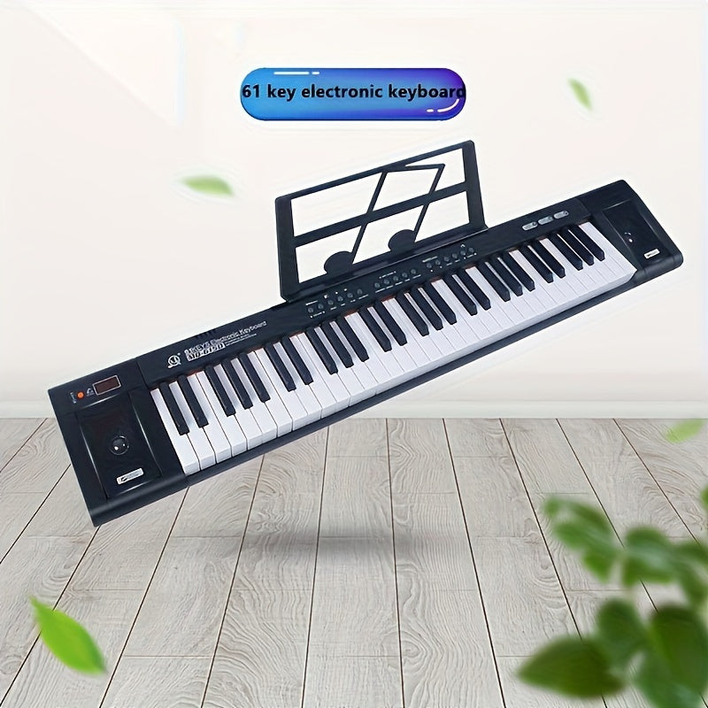 61-Key Portable Digital Piano Keyboard with Enhanced Sound Black for Beginners and Adults
