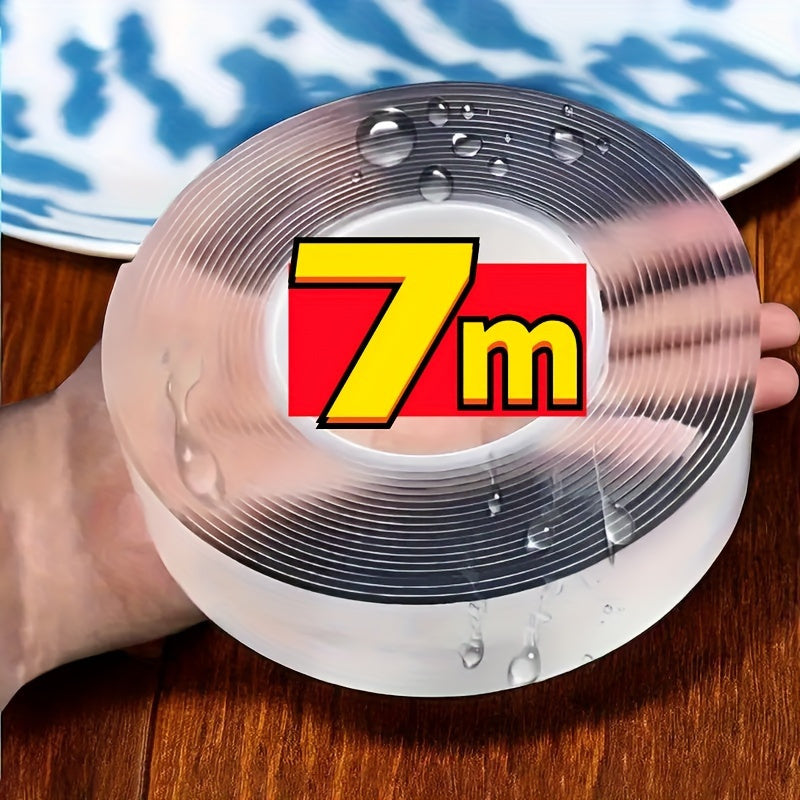 7m Transparent Nano Double-Sided Tape Waterproof Reusable Durable Adhesive for DIY Home Kitchen Bathroom