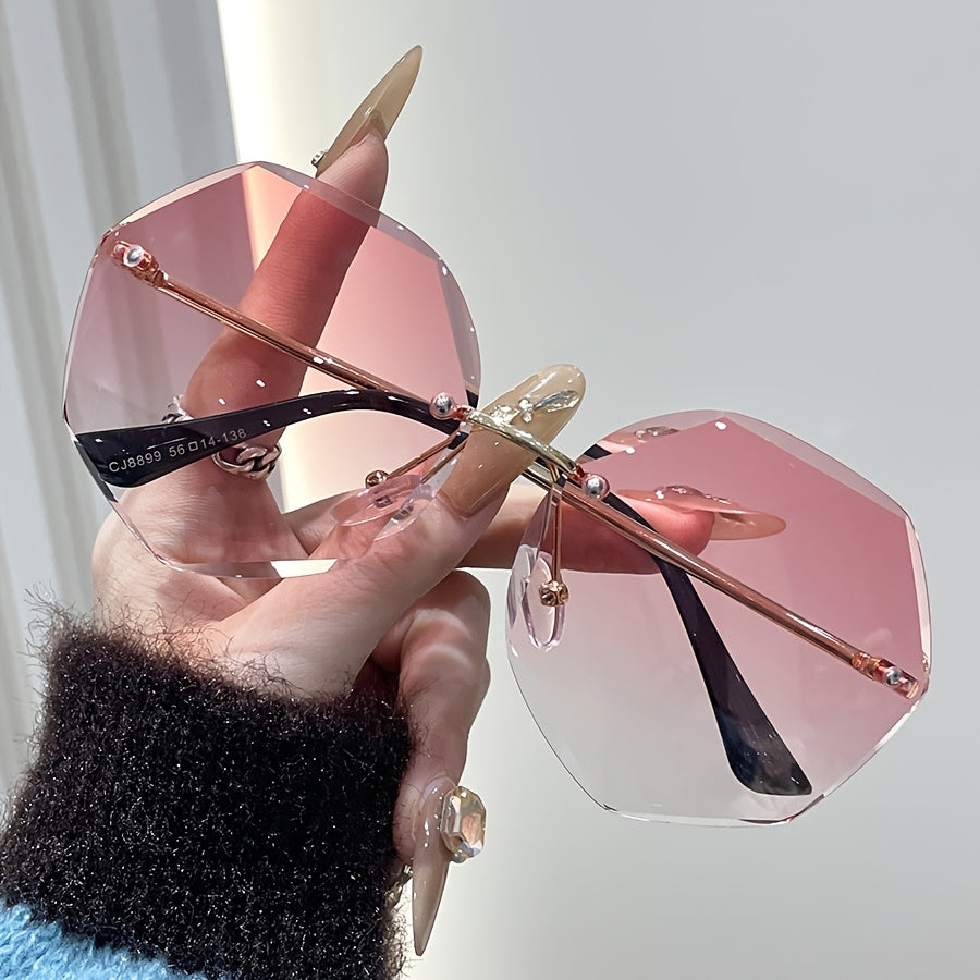 Unisex Frameless Glasses for Women and Men Stylish Decorative Eyeglasses for Street Photography and Gifts