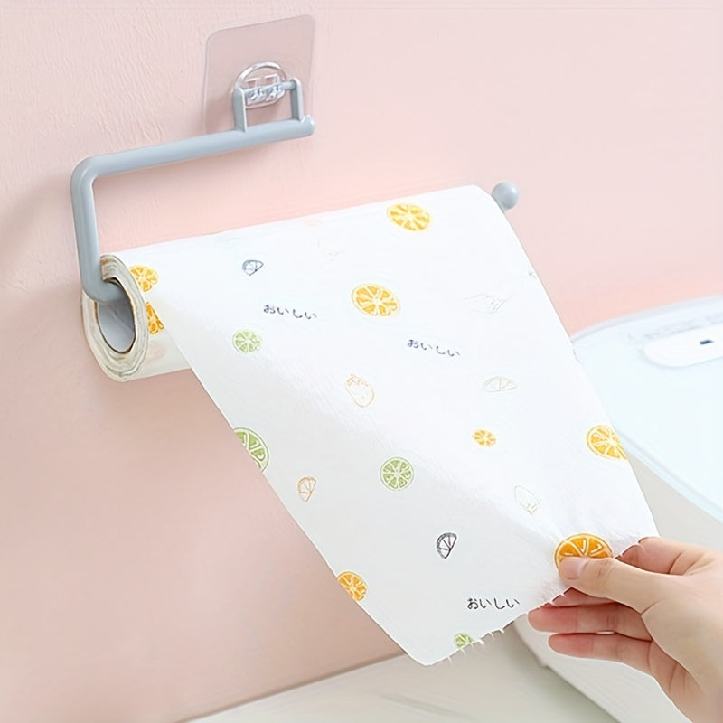 Bathroom Wall Mounted Paper Towel Holder with Punch-Free Installation Plastic Storage Rack