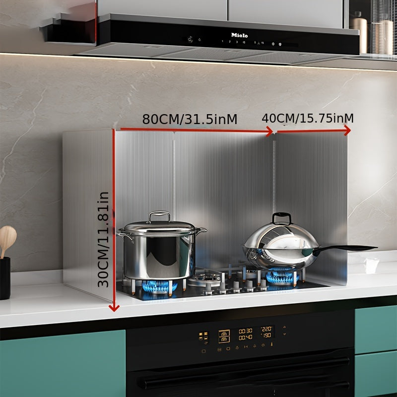 Stainless Steel Kitchen Backsplash Guard Heat-Resistant Anti-Splash for Home and Restaurant
