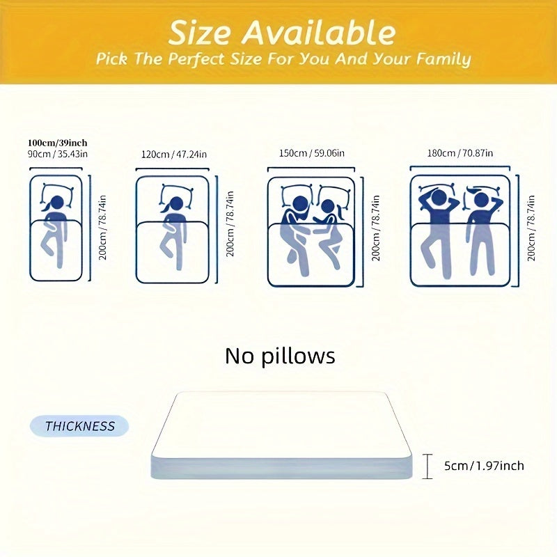 Memory Foam Mattress with Latex Topper 5cm Thick Hypoallergenic Breathable Firm Support for Dorm and Home