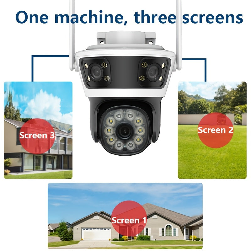 1080P HD Wi-Fi Aqlli Uy Xavfsizlik Kamerasi, 360° PTZ Kechqurun Ko‘rish va Harakat Signalizatsiyasi bilan