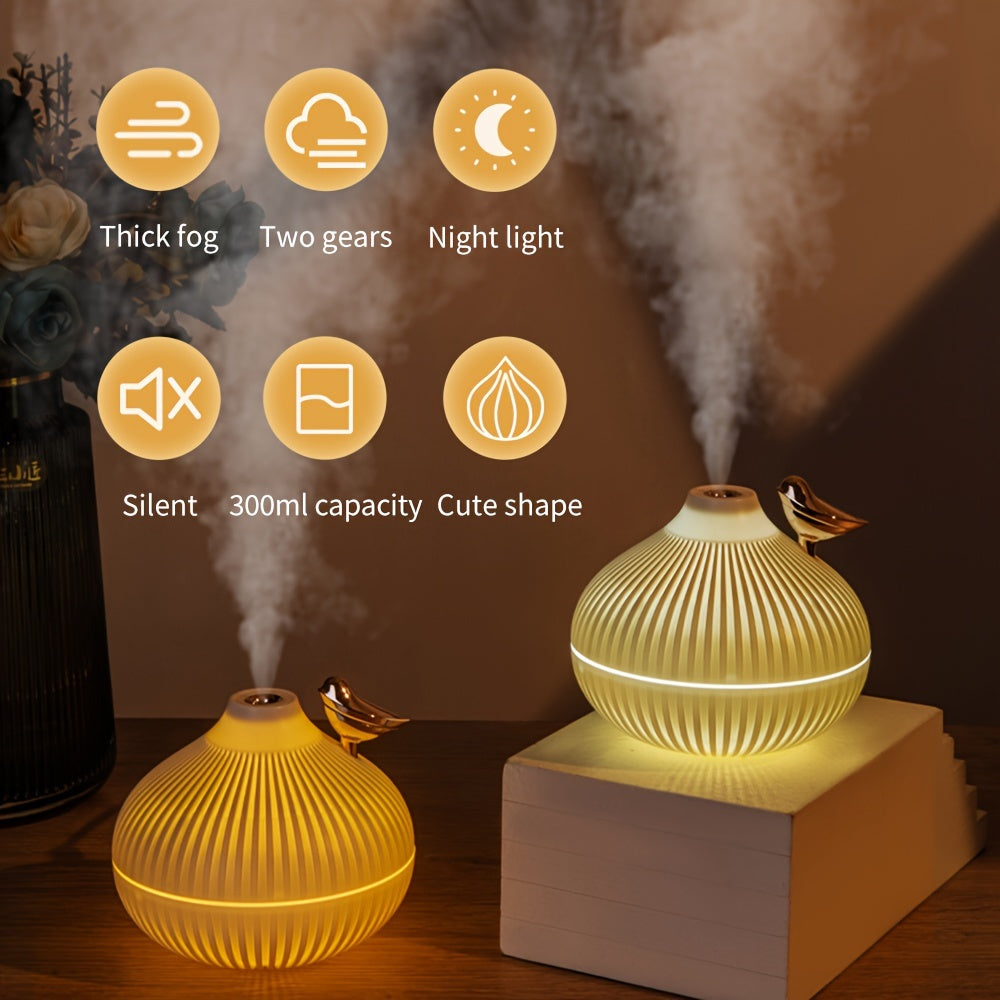 USB-Powered Cool Mist Humidifier with LED Lights for Home Office Car and School