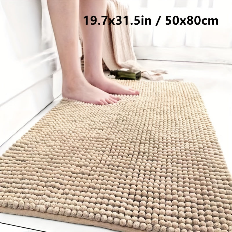 Thick Bathroom Rug Non-Slip Soft Polyester PVC Backing Kitchen Mat