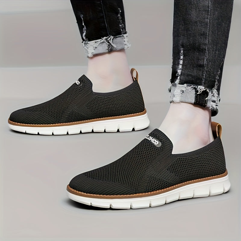 Men's Slip-On Loafer Shoes Durable Casual All-Season Fabric Round Toe