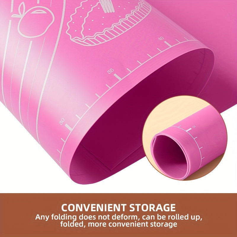 Non-Stick Baking Mat with Measurements Reusable Dough Rolling Pad for Cookies Pastry