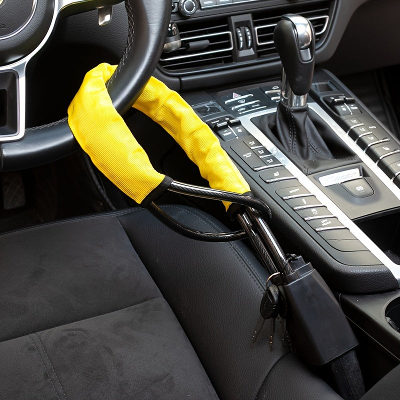 Heavy-Duty Steel Car Steering Wheel Lock with Anti-Theft Key Lock and Colors