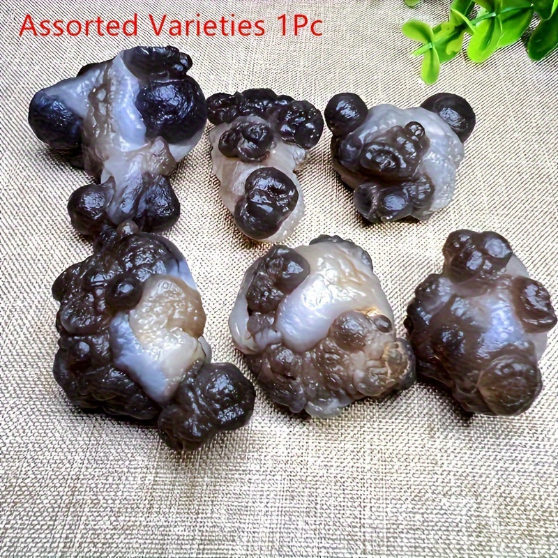 Natural Pictographic Agate Geode with Quartz Crystal Stone