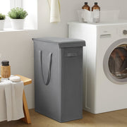 Fabric Laundry Basket Collapsible 60L with Lid Handle Storage Organizer