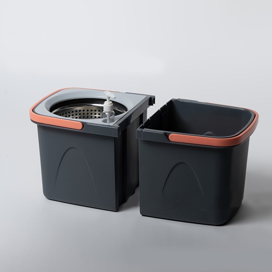 EasyWring Spin Mop va Chelak Tizimi, Noxuddan Qilingan Qurilish, Oson Tozalash uchun Qo'l Bilan Tozalash. Chang va Suvni Ajratish uchun Ikki Palatka bilan Jihozlangan, Oshxona, Hammom, Yog'och va Kafel Pol uchun Ideal.