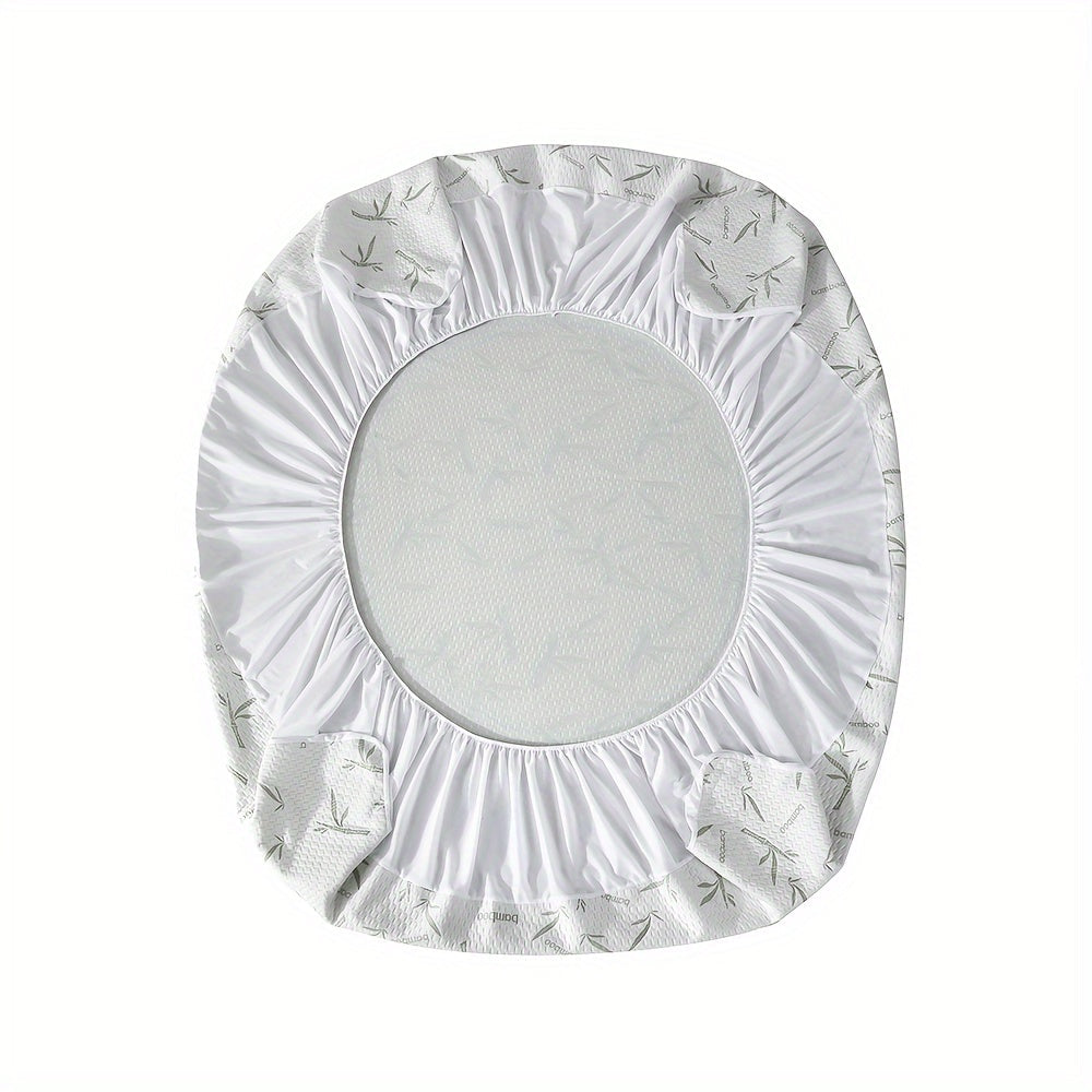 Bamboo Fiber Waterproof Mattress Protector Knitted Bed Cover with Cooling Technology