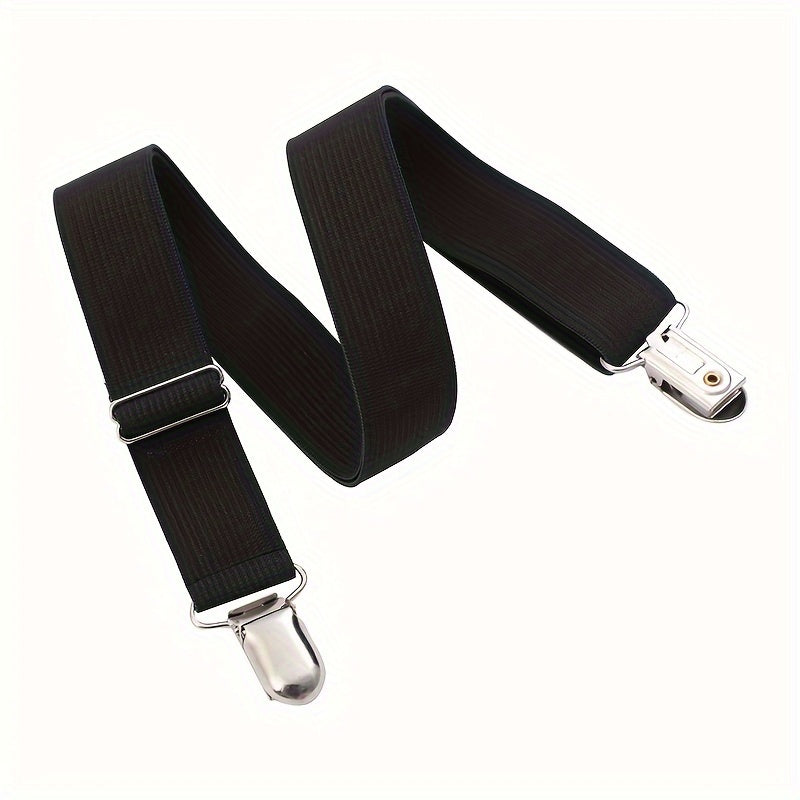 Black Multi-Functional Bed Sheet Holder with Dual Clips, Adjustable Grip