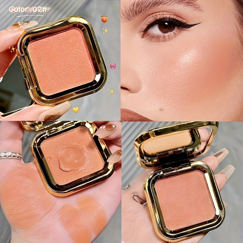 Mujeres rubor en crema en polvo mate con purpurina duradera resistente al agua color durazno rosa púrpura