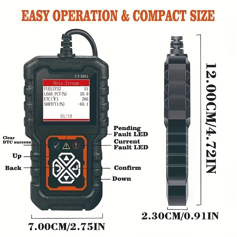 OBD2 Сканер кодов автомобиля, диагностический сканер неисправностей двигателя для всех транспортных средств