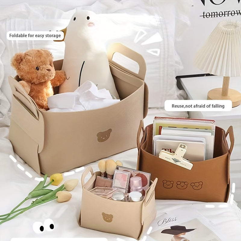 Cartoon Pattern Storage Basket for Toys and Clothes Organizing