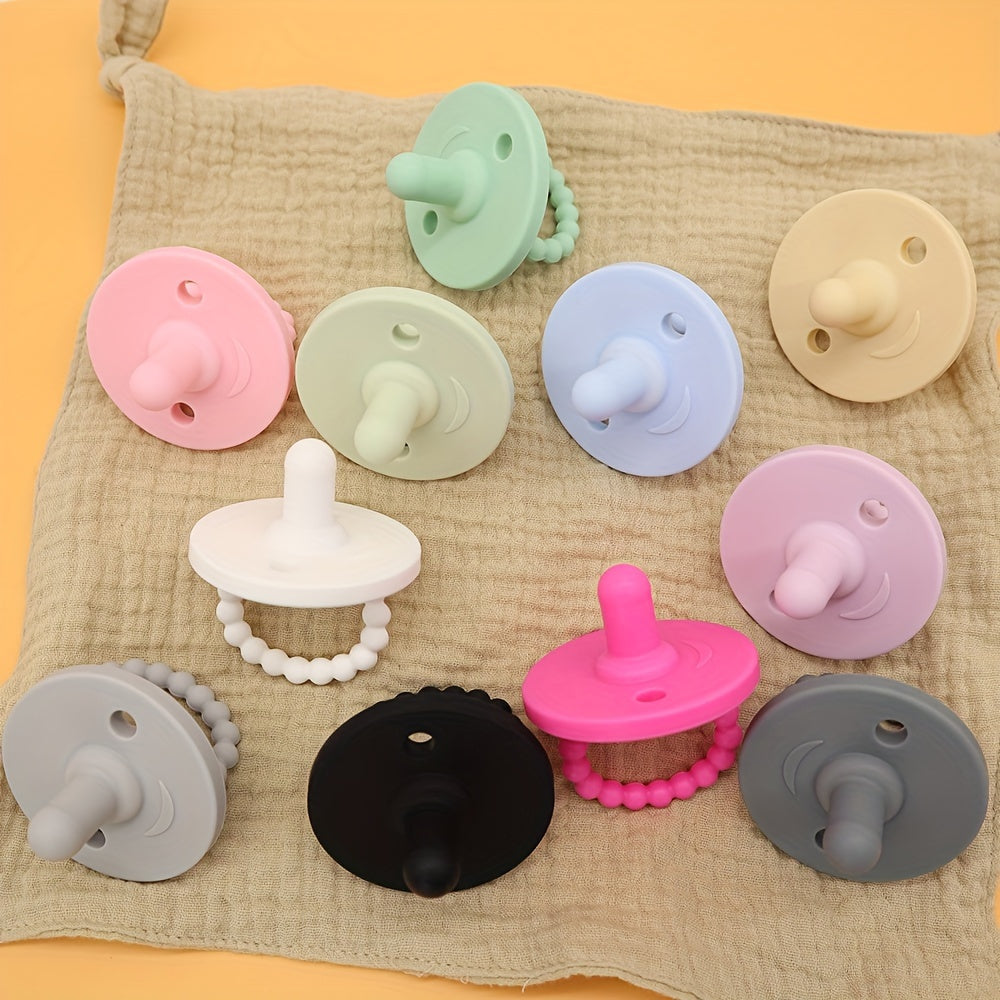Soft Silicone Pacifier for Newborns with Cute Round Shape Teething Soother