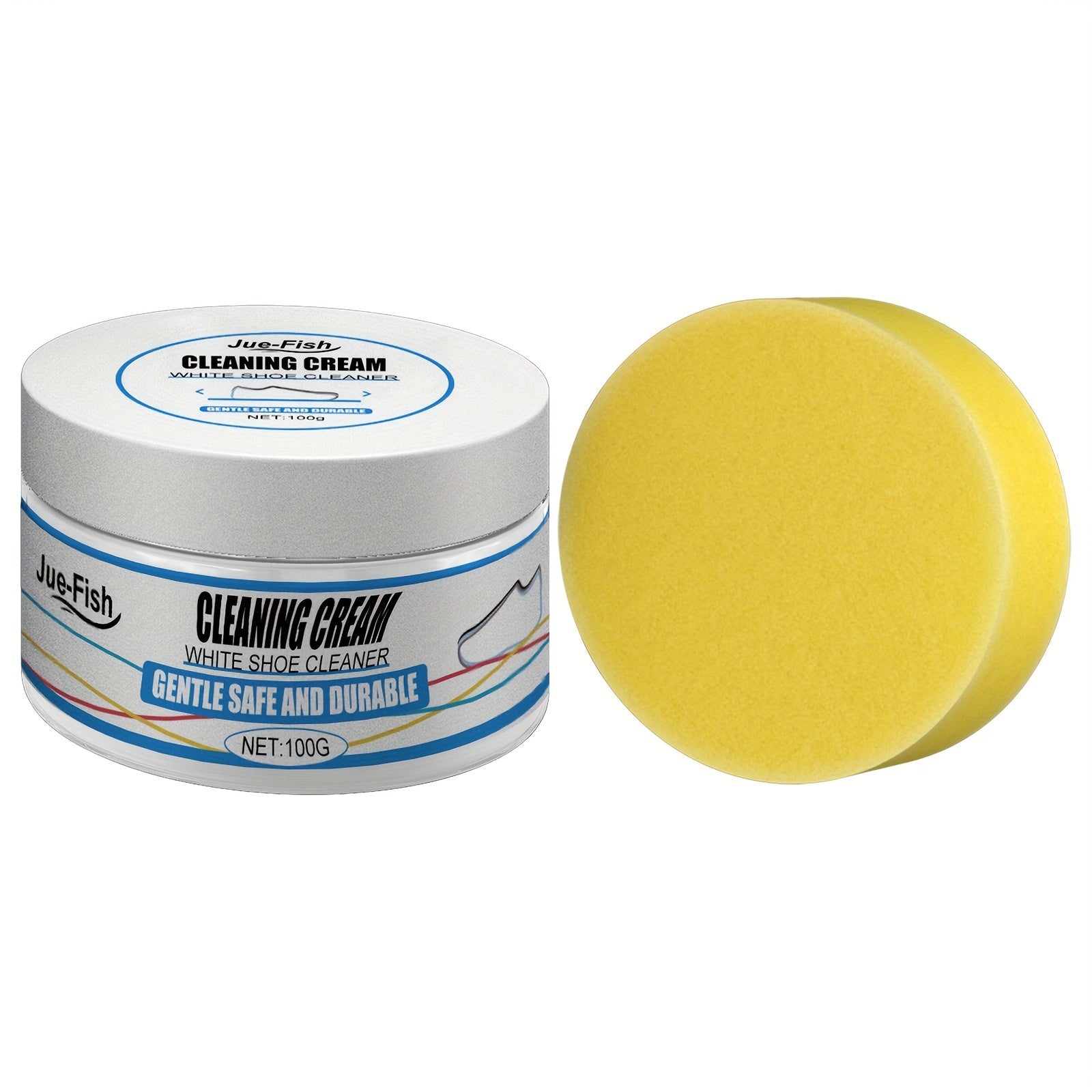 White Shoe Cleaner Cream for Sneakers Canvas Faux Leather No Rinse Stain Remover