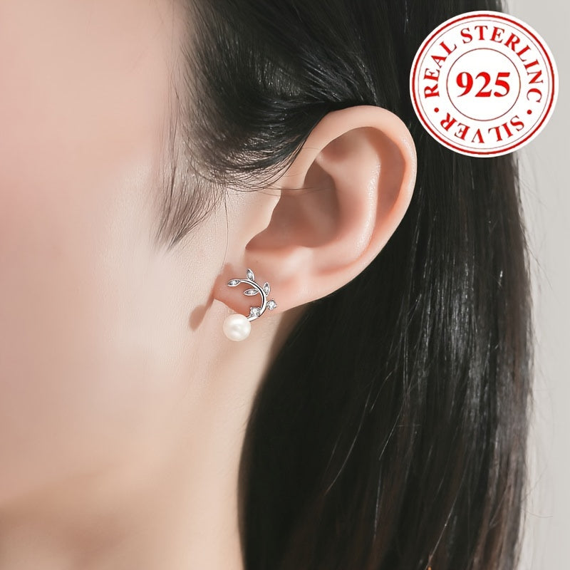 Zarif Gipoallergen 925 Sterling Silver Gul Shpanga Zirconia va Marvarid bilan bezatilgan - Ayollar uchun zamonaviy, trendy sovg'a, Har kuni kiyish va rasmiy tadbirlar uchun ideal