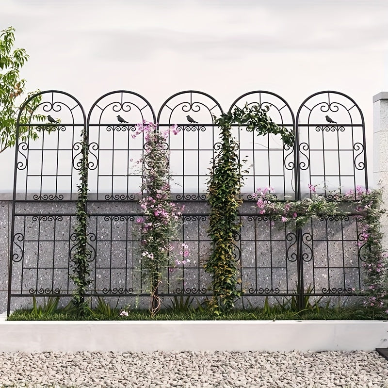 Iron Garden Trellis for Climbing Plants and Flowers Outdoor Support Fence