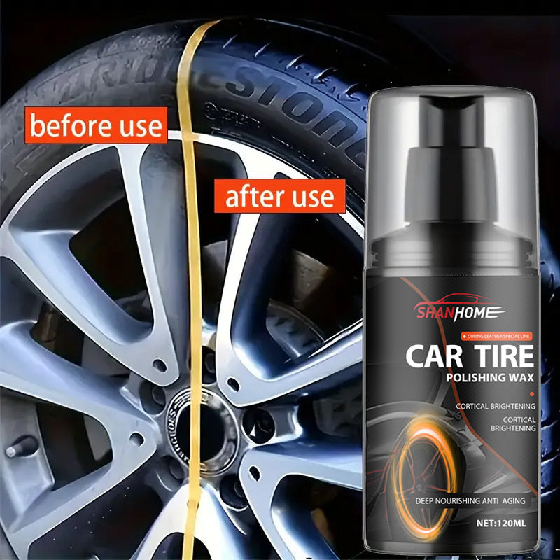 Cera de brillo para neumáticos de coche, protección duradera, realzador de brillo para piezas de plástico