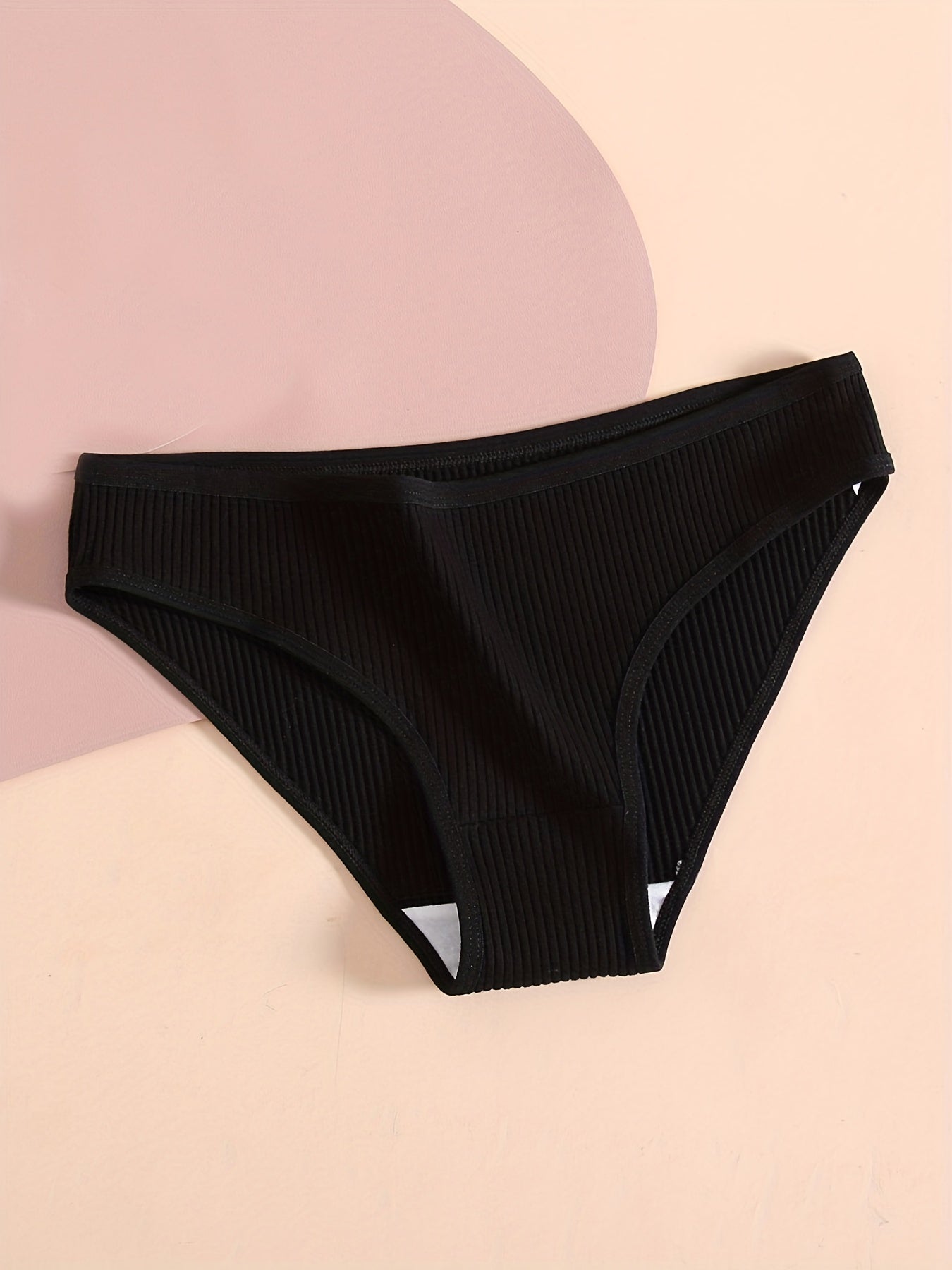 5-Pack Women’s Cotton Ribbed Briefs Breathable Comfortable Underwear