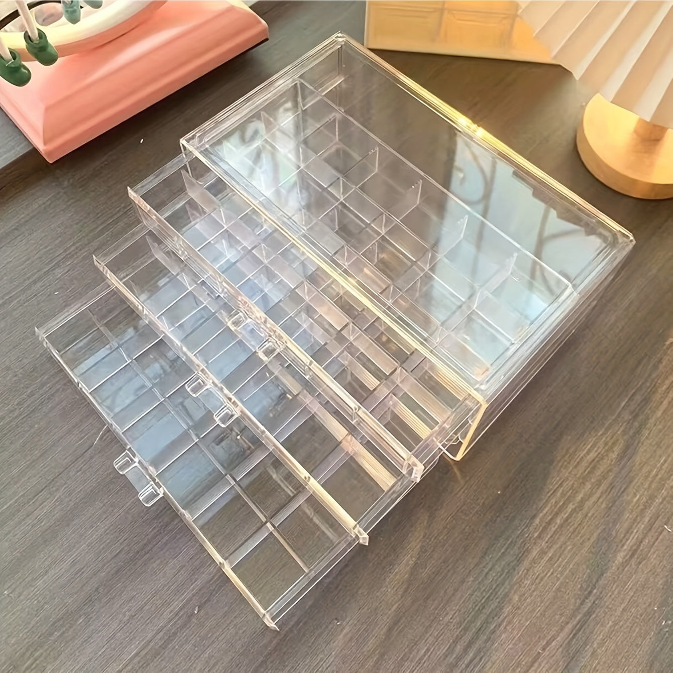 Large Capacity Jewelry Storage Box with 3 Layers and 72 Grids for Earrings and Necklaces
