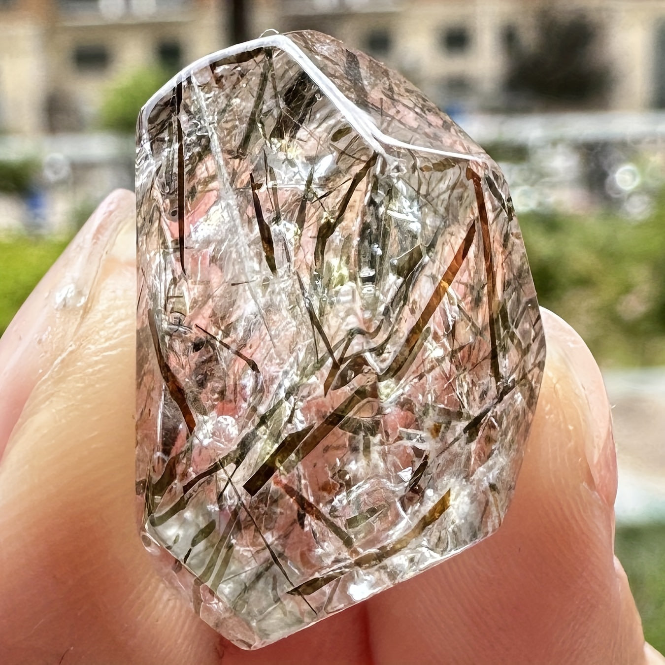 Ko'p rangli Rutile Kvarts toshli 2.01-2.59cm to'plovchilar va sovg'alar uchun