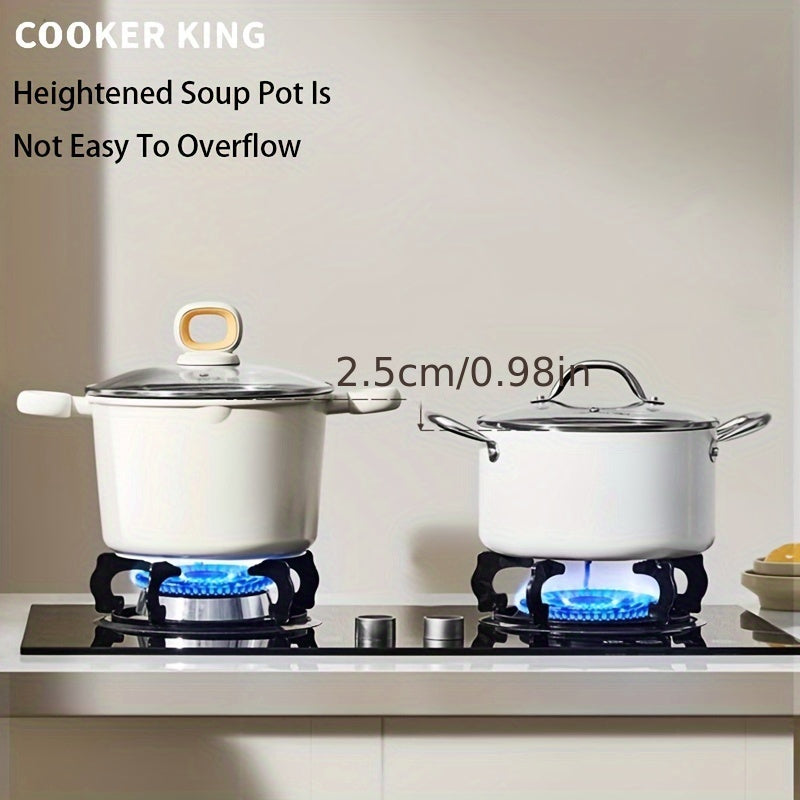 Cazo antiadherente de 22.1cm con vaporera, 5L, verde, compatible con inducción