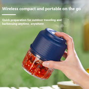 Portable Electric Garlic Chopper 260ml Glass Container USB Rechargeable Outdoor BBQ