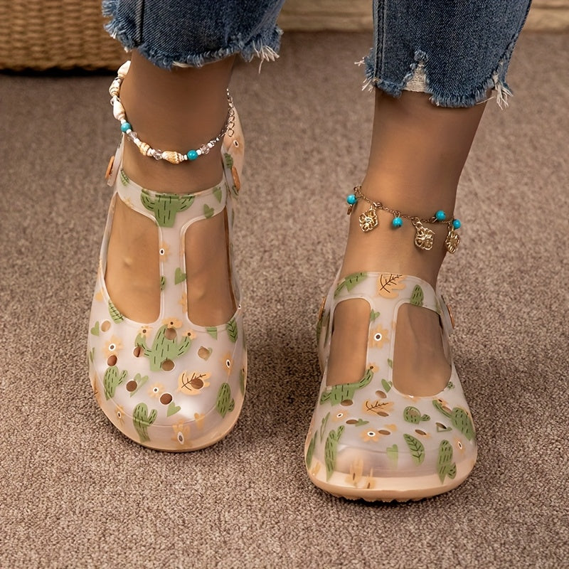 Women's Perforated Breathable Sandals Outdoor Beach Shoes Soft Sole